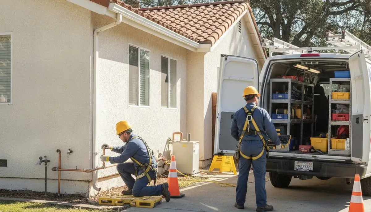 Sacramento, CA plumber repairing residential plumbing for local plumbing repair service