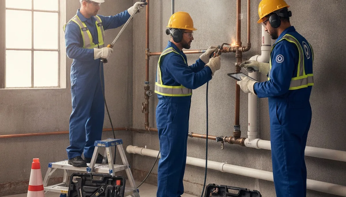 Sacramento, CA plumber repairing a home pipe for fast plumbing service
