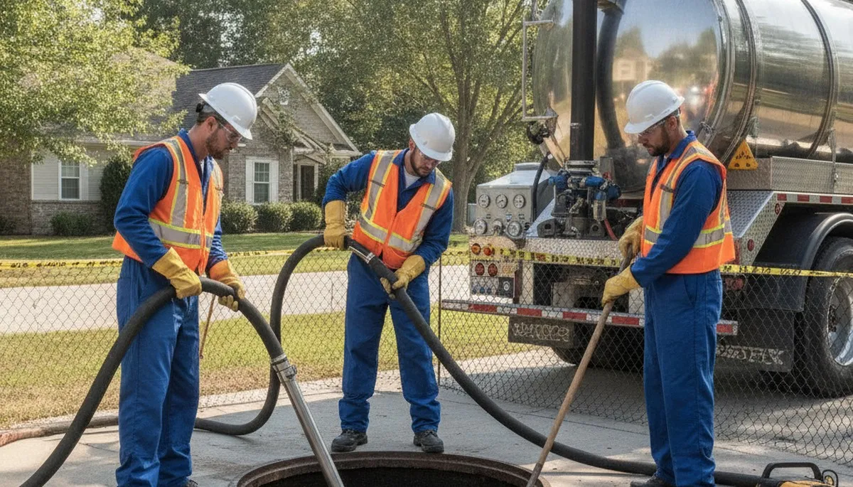 Sacramento, CA plumber cleaning a septic tank for reliable home plumbing service