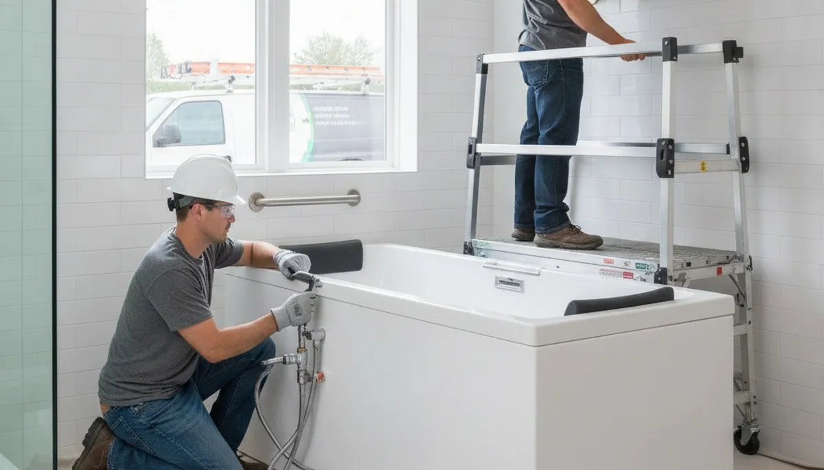 Walk-in tub installation for Sacramento, CA home by professional plumbers
